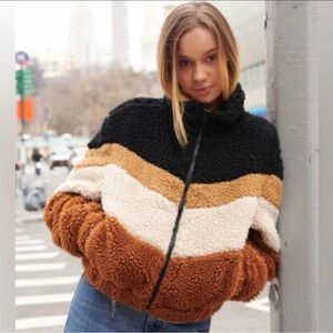 LA Hearts Colorblock Sherpa Jacket